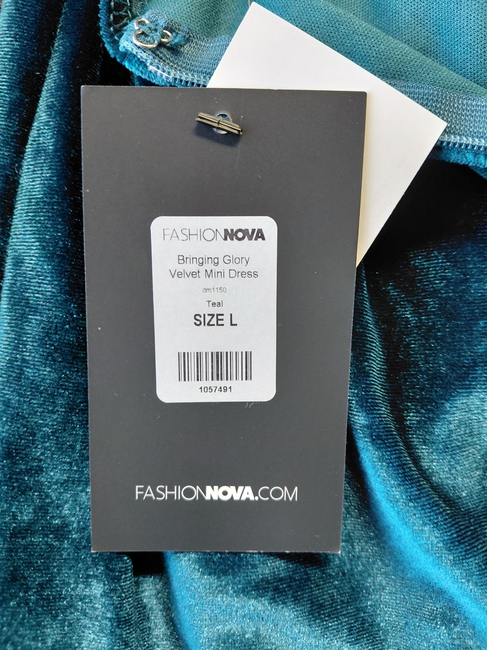 New Fashion Nova Bringing Glory Velvet Mini Dress Size Large - Picture 3 of 7